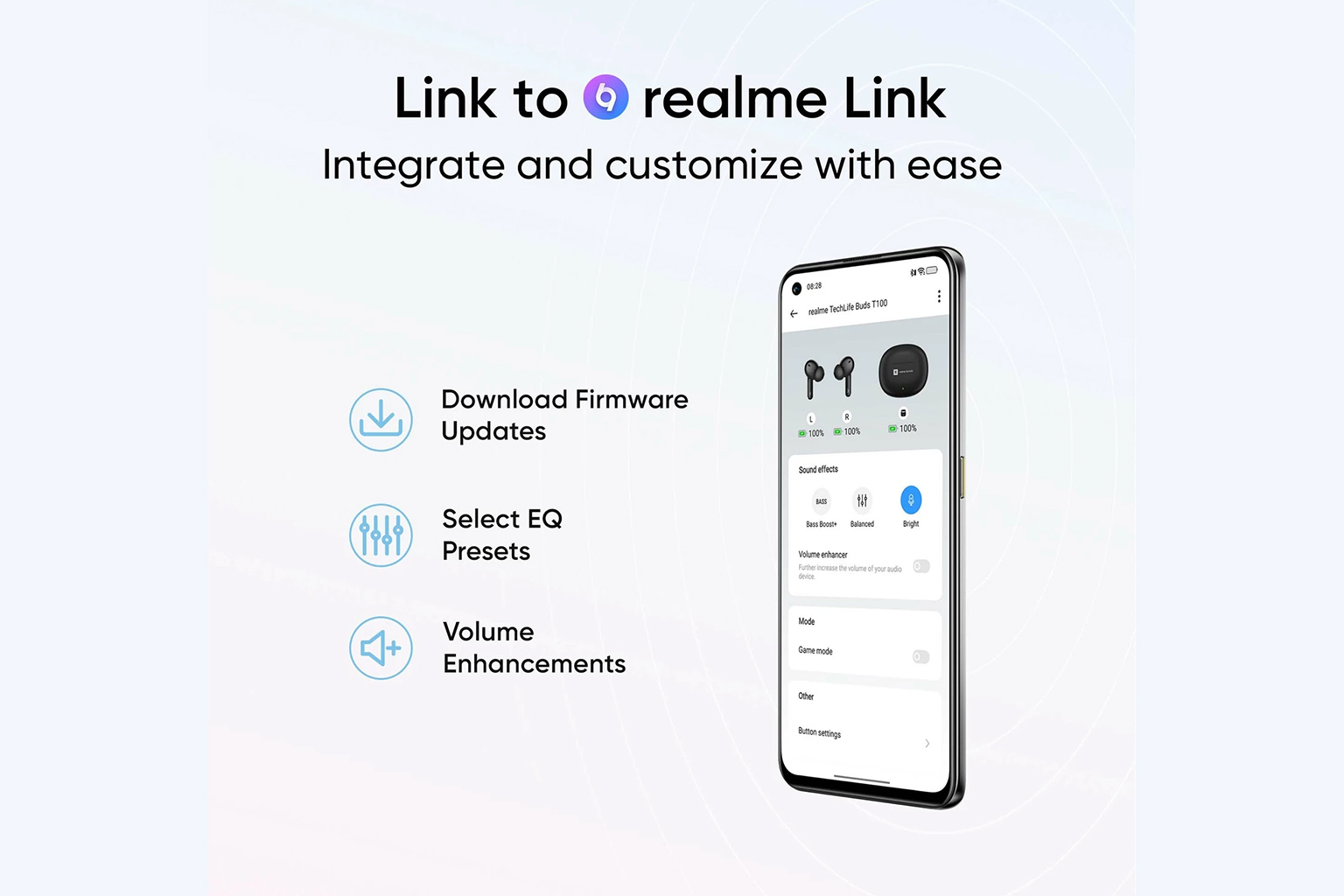 Realme Buds T110 – Wireless Bluetooth TWS Earbuds with AI ENC, 38 Hours Playback & Fast Charging