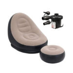 Inflatable Lazy Sofa Chair with Footrest & Electric Air Pump