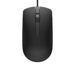 Dell MS116 Wired Mouse, 1000 DPI, Scrolling Wheel, 2 Buttons, 1 x USB, Optical LED Tracking, Plug and Play, Scrolling Wheel, Black