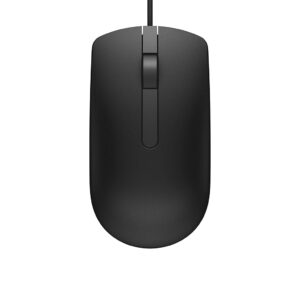Dell MS116 Wired Mouse, 1000 DPI, Scrolling Wheel, 2 Buttons, 1 x USB, Optical LED Tracking, Plug and Play, Scrolling Wheel, Black