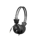 Quantron QHP-350, SINGLE PIN WIRED HEADPHONE. Wired with Mic Headset (Black, On the Ear)