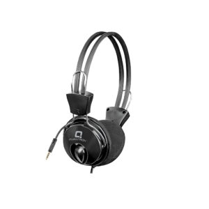 Quantron QHP-350, SINGLE PIN WIRED HEADPHONE. Wired with Mic Headset (Black, On the Ear)